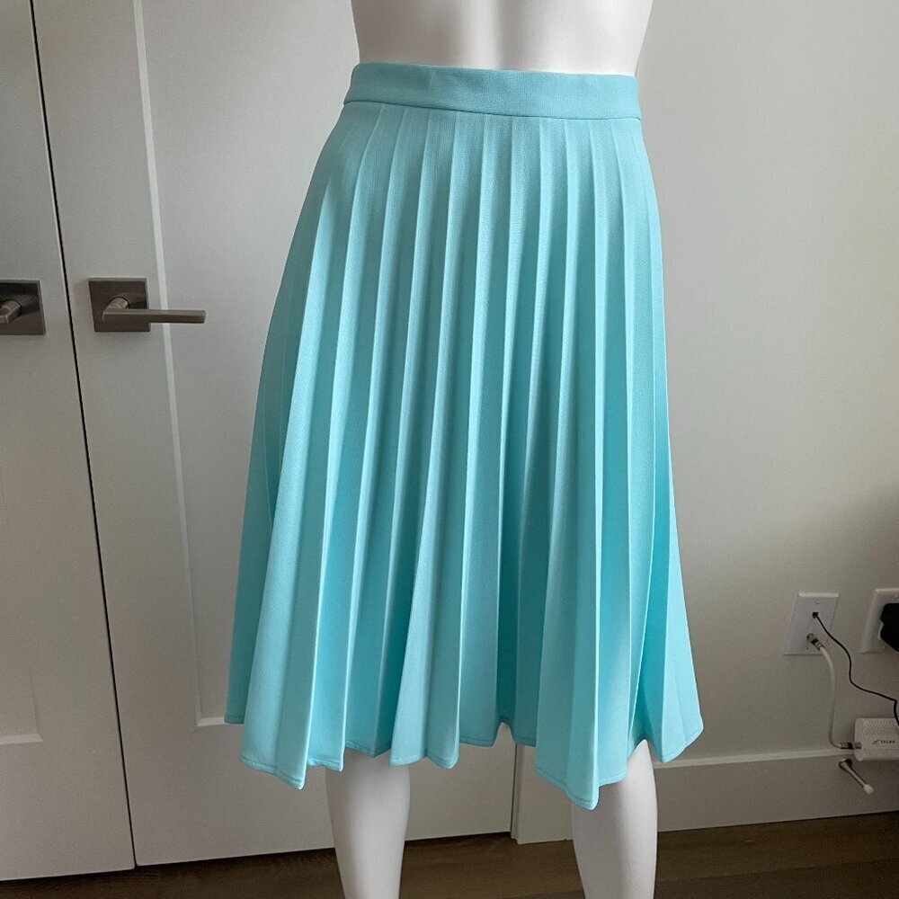 Vintage Act III Co-ordinates Pleated A-Line Skirt Soft Pastel Blue Sz XS